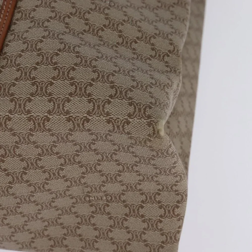 Authentic CELINE Macadam Canvas Shoulder Bag PVC Beige Gold - Picture 6 of 16